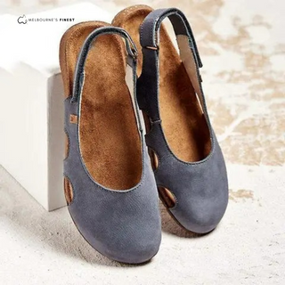 Chaussures orthopédiques ajustables Rae™, tige en gris foncé, fermeture ajustable.