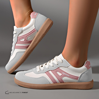 Chaussures orthopédiques femmes grises, lacets, semelle brune antidérapante