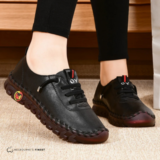 Chaussures orthopédiques femmes Coleen™ noires à lacets, semelle épaisse antidérapante