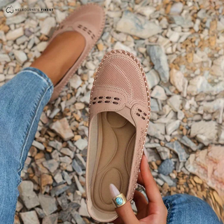 Chaussures confort Raya rose, bout perforé et bride découpée