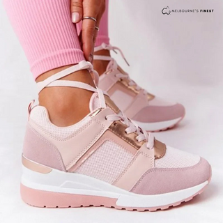 Chaussures orthopédiques femme Sallie™ rose clair, lacets et semelle amortissante