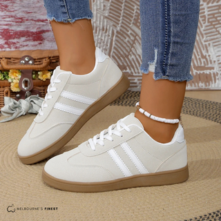 Chaussures orthopédiques pour femmes Elena™, beige, empiècements à bandes blanches