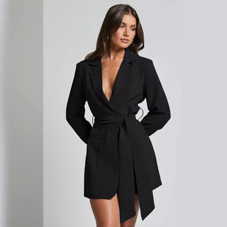 Dunja | Robe blazer avec ceinture pour femmes