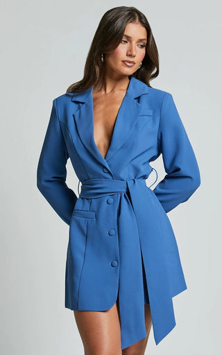 Dunja | Robe blazer avec ceinture pour femmes