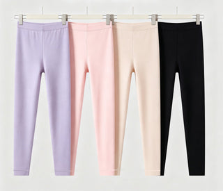 Lot leggings taille haute sans couture, cheville : violet, rose, beige, noir