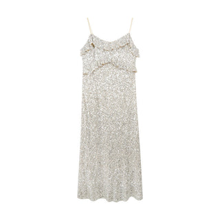 Mia| Robe sans manches brillante avec volants