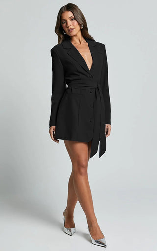 Dunja | Robe blazer avec ceinture pour femmes