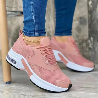 Chaussures orthopédiques Ayers™ roses, tige en maille et semelle blanche épaisse