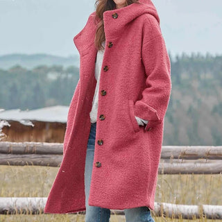 Manteau en laine pour femme avec coupe longue