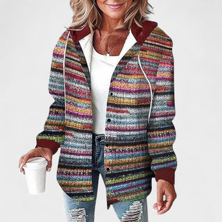Chemise Bruna multicolore à rayures, col chemise, fermeture boutonnée, manches longues