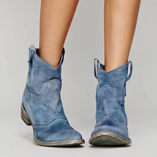 Bottes en suède pour femme à tige souple style western