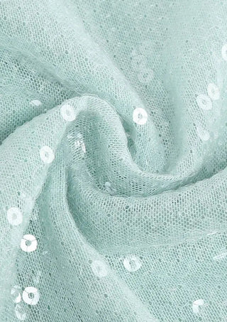 Maya | Robe à Paillettes Mint avec Manches Longues