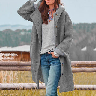 Manteau en laine pour femme avec coupe longue