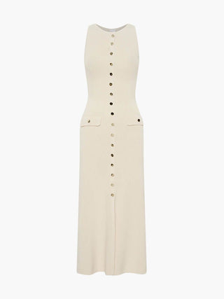 Rosamund | Robe maxi sans manches avec détails élégants de boutons – Classe et raffinement intemporels