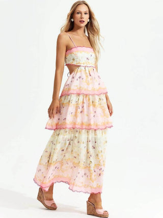 Odetta | Robe maxi florale romantique avec détails en dentelle