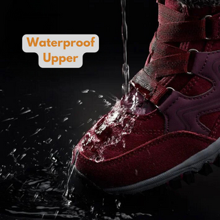 Chaussure d’hiver orthopédique bordeaux, empeigne résistante à l’eau
