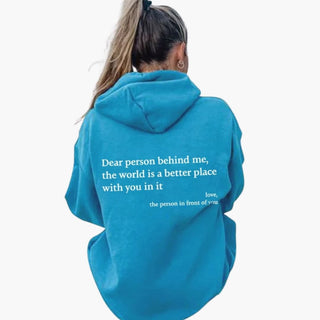 Sweat à Capuche Femme Oversize Imprimé Message Positif