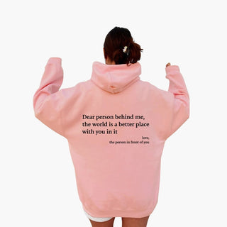 Sweat à Capuche Femme Oversize Imprimé Message Positif
