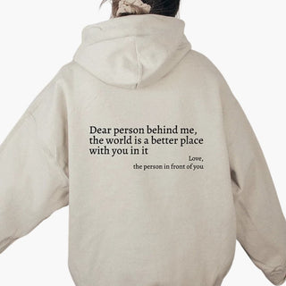 Sweat à Capuche Femme Oversize Imprimé Message Positif