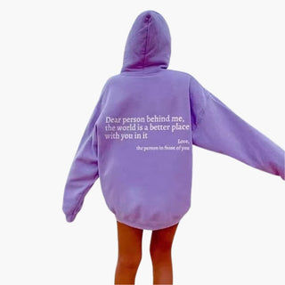 Sweat à Capuche Femme Oversize Imprimé Message Positif