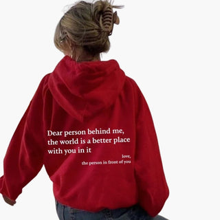 Sweat à Capuche Femme Oversize Imprimé Message Positif