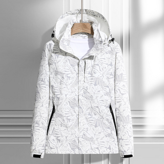 Veste imperméable pour femme avec capuche et motif discret