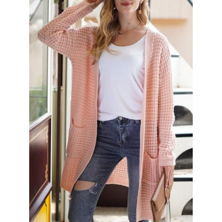 Cardigan en maille texturée pour femme à coupe décontractée