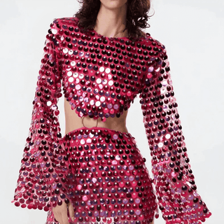 Beatrice | Robe Mini à Paillettes Brillantes avec Détails Découpés
