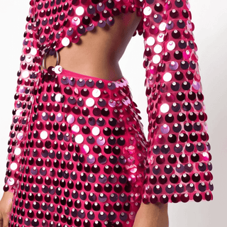 Beatrice | Robe Minikleid à Manches Exposées en Paillettes Brillantes avec Détail Cut-Out