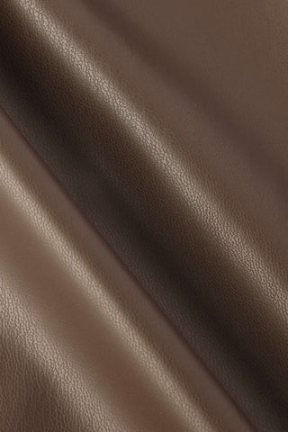 Edwina | Jupe midi en simili cuir avec effet drapé asymétrique