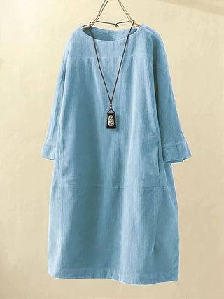 Anna | Robe Tunique en Velours Côtelé
