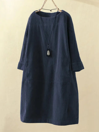 Anna | Robe Tunique en Velours Côtelé