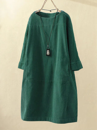 Anna | Robe Tunique en Velours Côtelé