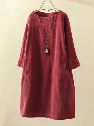 Anna | Robe Tunique en Velours Côtelé