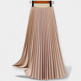 Jupe Longue Plissée en Satin