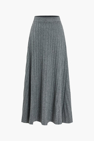 Gerlinde | Jupe midi en tricot tombante avec plis et taille élastique