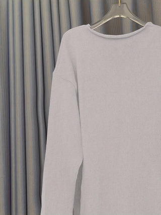 Pull décontracté col en V à message amusant