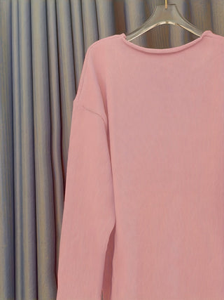 Pull décontracté col en V à message amusant