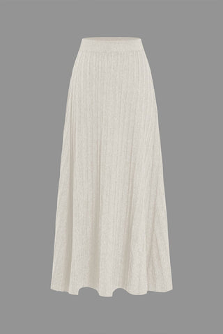 Gerlinde | Jupe midi en tricot tombante avec plis et taille élastique