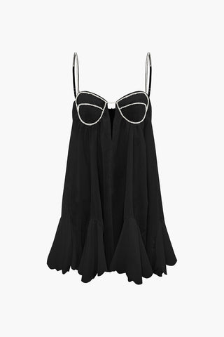 Sophia | Robe Mini Glamoureuse avec Bandes en Cristal – Féminine & Élégante pour des Occasions Spéciales