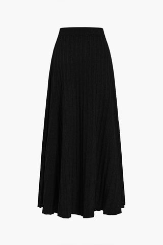 Gerlinde | Jupe midi en tricot tombante avec plis et taille élastique