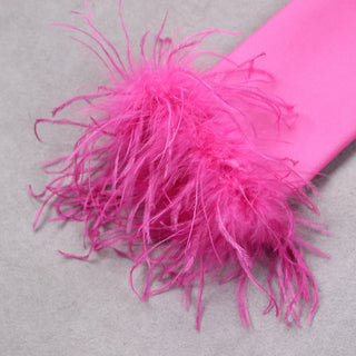 Sofia | Robe Mince Élégante avec Détails en Plumes