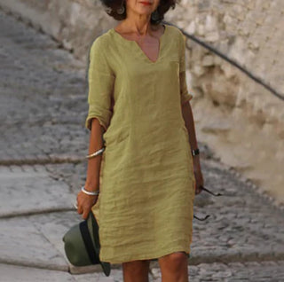 Robe | Col V | Manches Trois Quarts