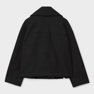 Veste de printemps Constança noire, vue dos, col structuré.
