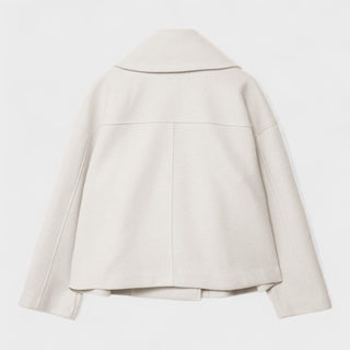 Veste de printemps Constança beige clair, vue dos avec coutures et empiècement central