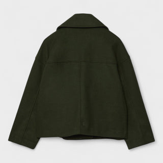 Veste de printemps Constança vert foncé, vue dos avec ligne de coutures au centre