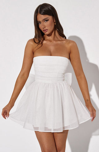 Kate | Robe Mini Blanche Pailletée