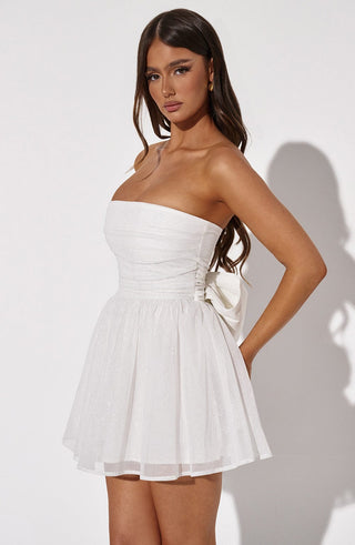 Kate | Robe Mini Blanche Pailletée