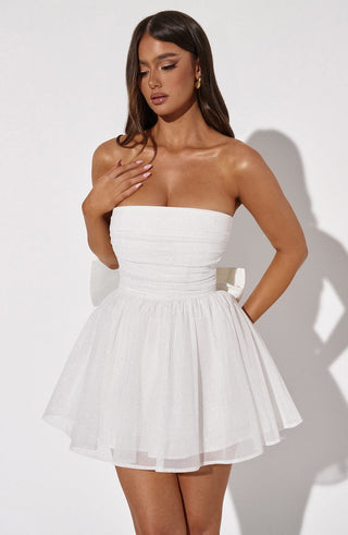 Kate | Robe Mini Blanche Pailletée