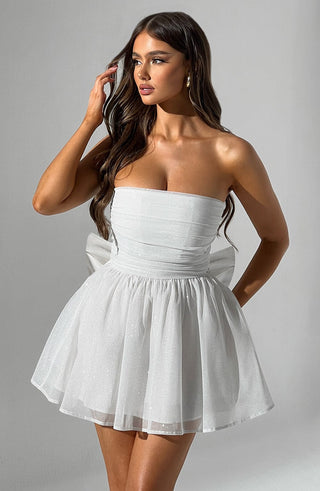 Kate | Robe Mini Blanche Pailletée